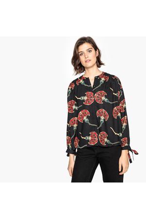 Блузка с круглым вырезом, цветочным рисунком и длинными рукавами La Redoute Collections 69106