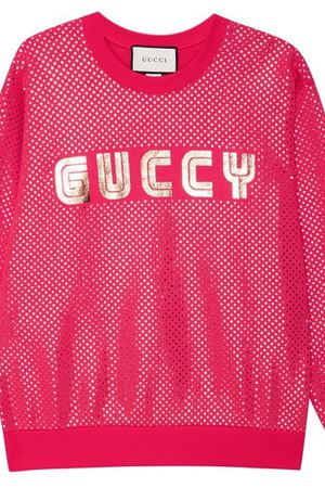 Розовый свитшот с ламинированным принтом Gucci 47082803
