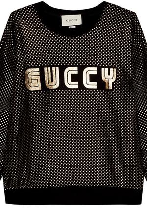Черный свитшот с ламинированным принтом Gucci 47082809