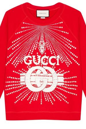Красный свитшот с кристаллами Gucci 47082815