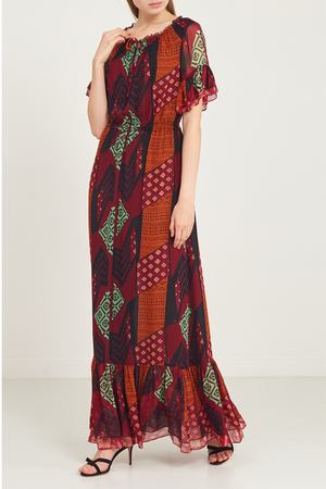 Длинное платье с комбинированным принтом Diane Von Furstenberg  11082759 купить с доставкой