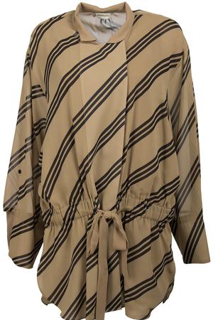 Хлопковая блуза BY MALENE BIRGER By Malene Birger Q65364001/4CT Коричневый, Черный