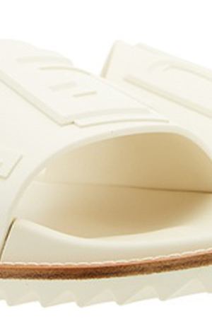 Белые сандалии с объемным логотипом Fendi 163283565