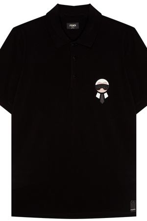 Черная футболка-поло Fendi 163283674