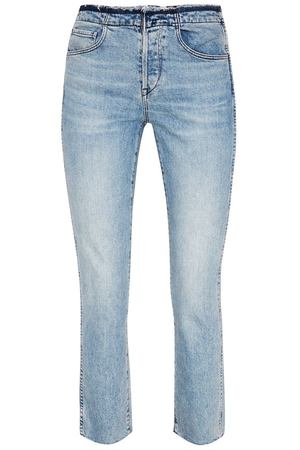Голубые потертые джинсы 3x1 165181236