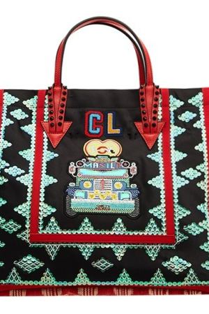 Хлопковая сумка с вышивкой Manilacaba Christian Louboutin 10683739 купить с доставкой