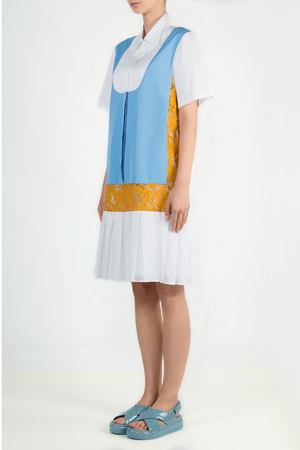 Комбинированное хлопковое платье Prada 4084025 купить с доставкой