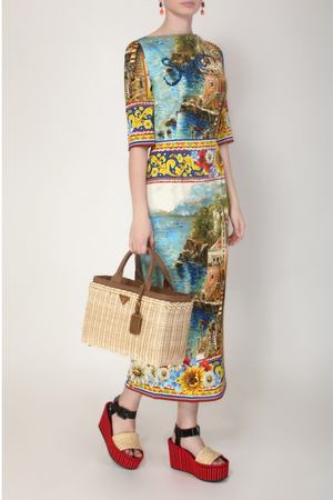 Шелковое платье с принтом Dolce & Gabbana 59984039