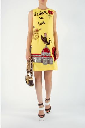Платье с комбинированным декором Dolce & Gabbana 59984217 купить с доставкой