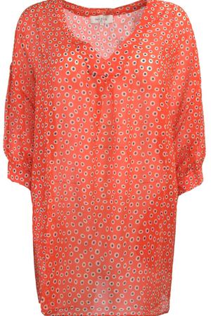 Оранжевая блузка из хлопка и шелка Paul&Joe 39184262 вариант 2 купить с доставкой