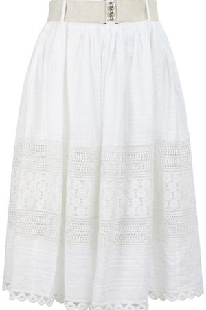 Белая юбка из хлопка с кружевом High 60884423