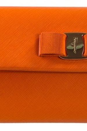 Оранжевый кожаный клатч Salvatore Ferragamo 51084571 вариант 2 купить с доставкой