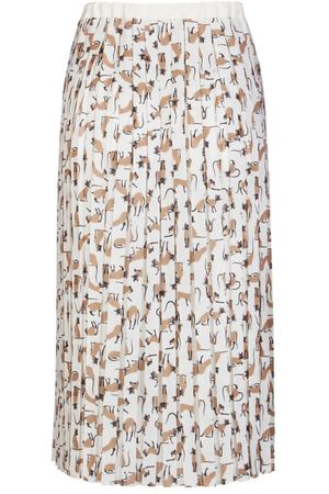 Белая плиссированная юбка с принтом Veronique Branquinho 83884596 купить с доставкой