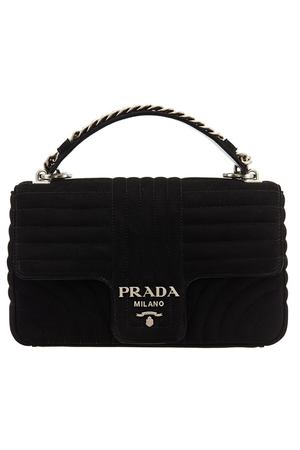 Черная замшевая сумка Diagramme Prada 4084643