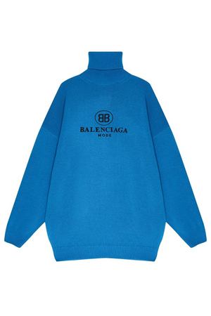 Голубой свитер из шерсти и кашемира Balenciaga 39784784
