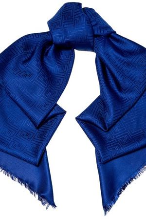 Синяя шаль из шерсти и шелка Fendi 163284846