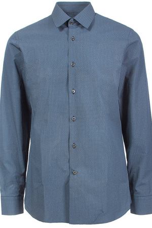 Синяя рубашка с принтом Prada 4085301 купить с доставкой