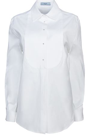 Белая рубашка из хлопка Prada 4085322