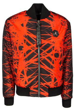 Черная куртка с красным принтом Philipp Plein 179585658 вариант 2 купить с доставкой