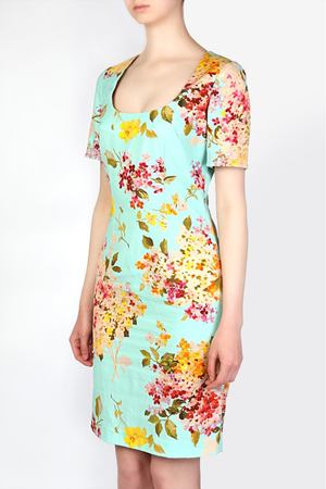 Хлопковое платье-футляр с цветами Blumarine 53385984 купить с доставкой