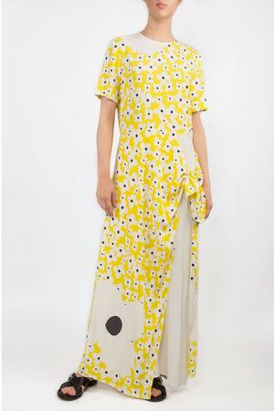 Желтое платье с цветочным принтом Poustovit 3986021