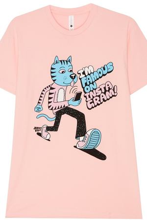 Розовая футболка с принтом Jeremyville 260285862 купить с доставкой