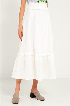Белая юбка с воланами laRoom 133386085