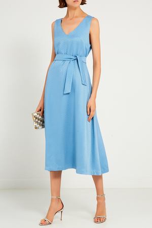 Голубое платье с поясом laRoom 133386086 купить с доставкой