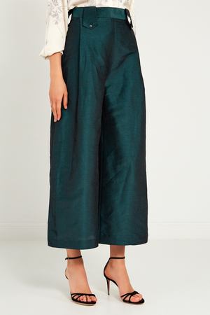 Зеленые укороченные брюки laRoom 133386070