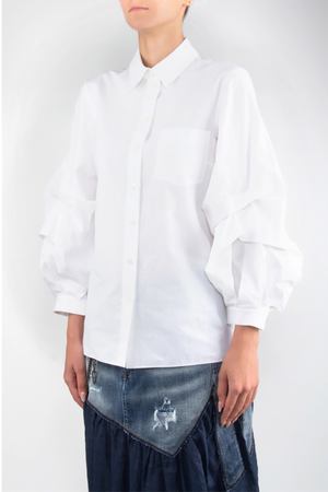 Хлопковая блузка с пышными рукавами Michael Kors 213786333 купить с доставкой