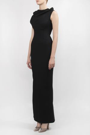 Черное платье-макси с драпировкой Dsquared2 170686423 купить с доставкой