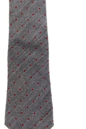 Шерстяной галстук BRUNELLO CUCINELLI Brunello Cucinelli MG8600018 Серый Красный Горох купить с доставкой