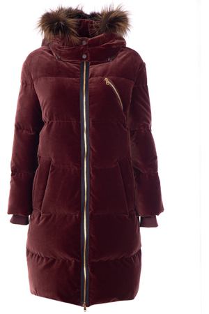 Стеганый пуховник с мехом Brunello Cucinelli MA5939302 C2224 Фиолетовый