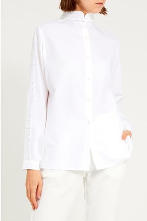Хлопковая блузка с ажурными вставками Vilshenko 182786935 купить с доставкой