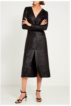 Черное платье с блестящими нитями Vilshenko 182786963 вариант 2 купить с доставкой