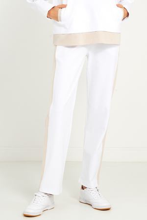 Белые брюки с бежевыми лампасами Eleventy 201487155