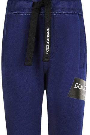 Укороченные синие брюки с логотипом Dolce & Gabbana Kids 120787417