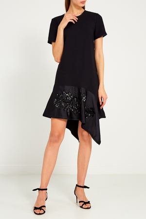 Черное мини-платье с пайетками P.A.R.O.S.H. 39387550 вариант 2