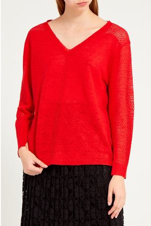 Красный льняной пуловер Gerard Darel 239287663 вариант 3