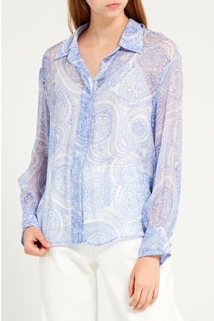 Голубая шелковая блузка с принтом Pablo de Gerard Darel 262187735