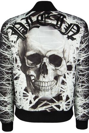 Куртка-бомбер Philipp Plein Philipp Plein HM244713 паутины и черепа Белый,Черный купить с доставкой