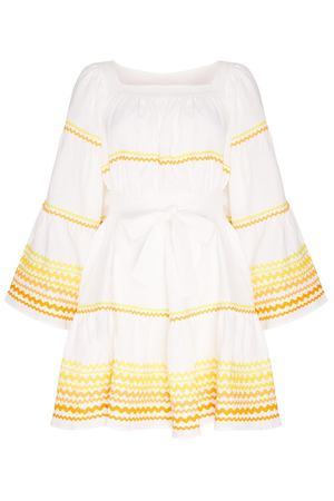 Льняное платье с контрастной отделкой Lisa Marie Fernandez  15988198 купить с доставкой