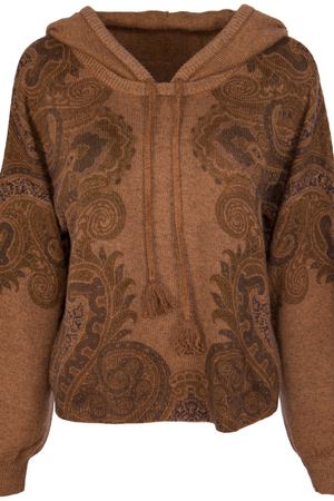 Кашемировый свитер с капюшоном ETRO ETRO 13777/9277/0800 Зеленый, Коричневый, Принт