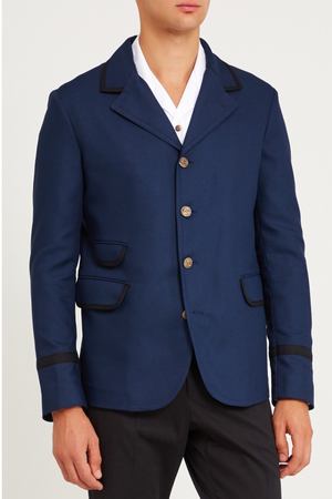 Синий пиджак с золотистыми пуговицами Gucci 47088519