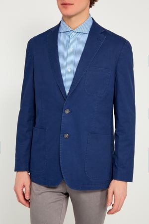 Синий хлопковый пиджак IC Men 262489152 купить с доставкой