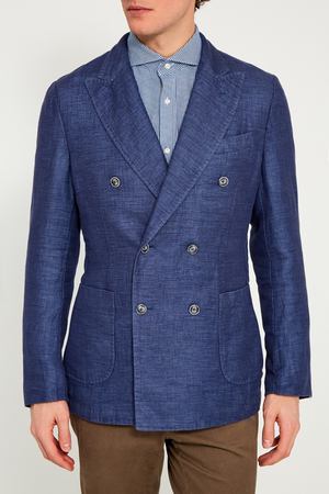 Синий пиджак из льна и хлопка IC Men 262489167 купить с доставкой