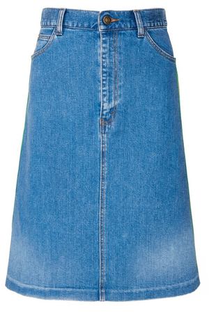 Джинсовая юбка с контрастной отделкой Gucci 47089117