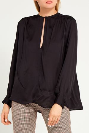 Комбинированная черная блузка Stella McCartney 19390174 купить с доставкой
