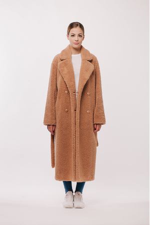 Шуба с утеплителем Buttermilk Garments Artifitial Fur Coat camel