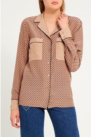 Бежевая блузка с комбинированным принтом Stella McCartney 19390184 купить с доставкой